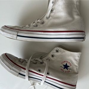 Chuck Taylor All Star Classic Unisex High Top Shoe sz w8 m6 white canvas